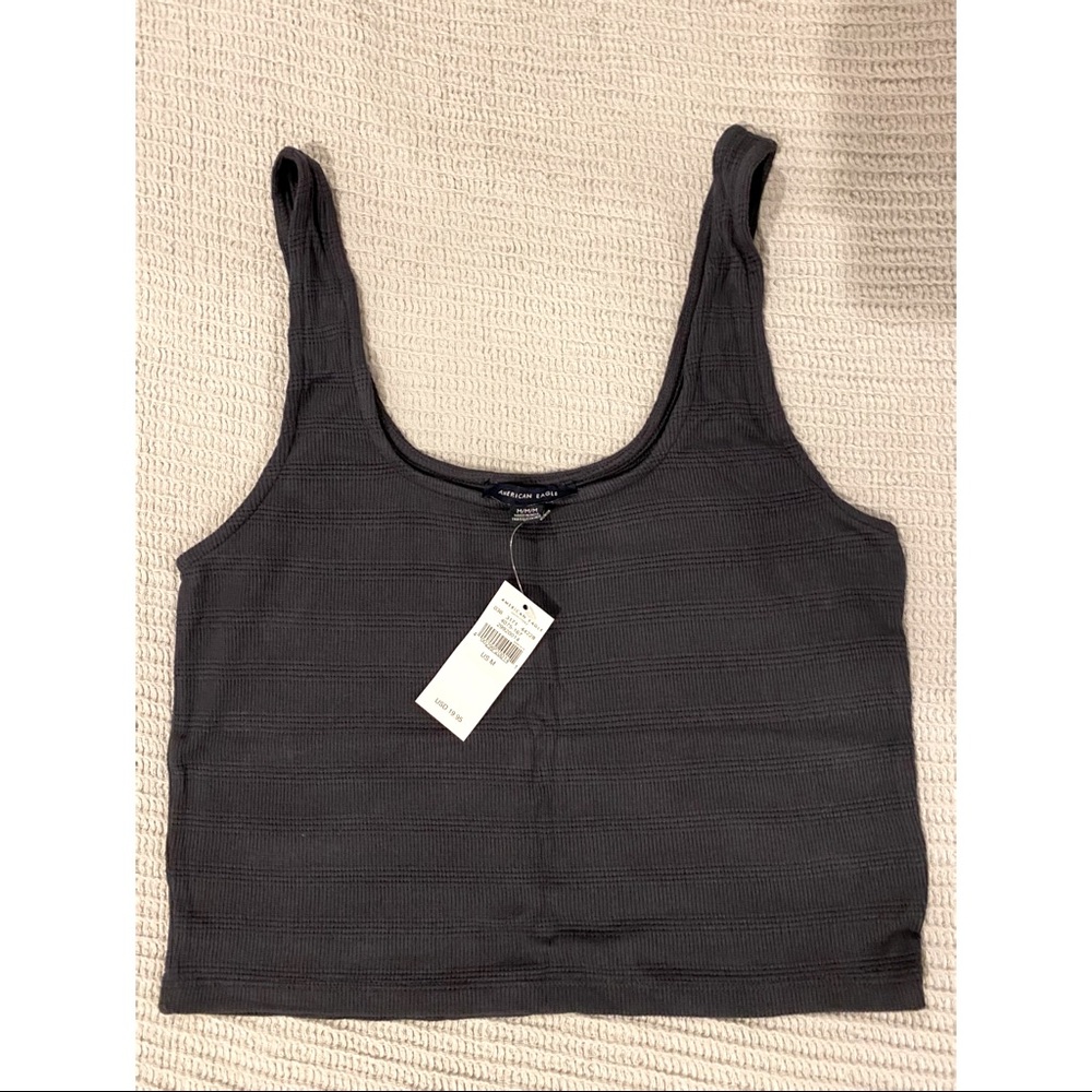 AE Square Neck Textured Crop Top